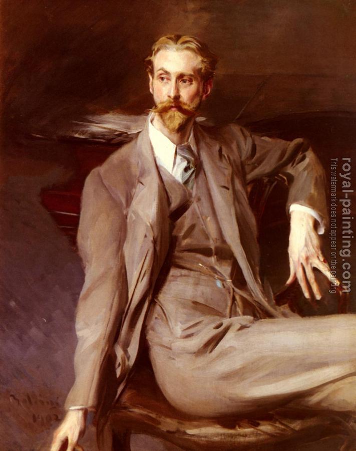 Giovanni Boldini : Portrait Of The Artist Lawrence Alexander Harrison